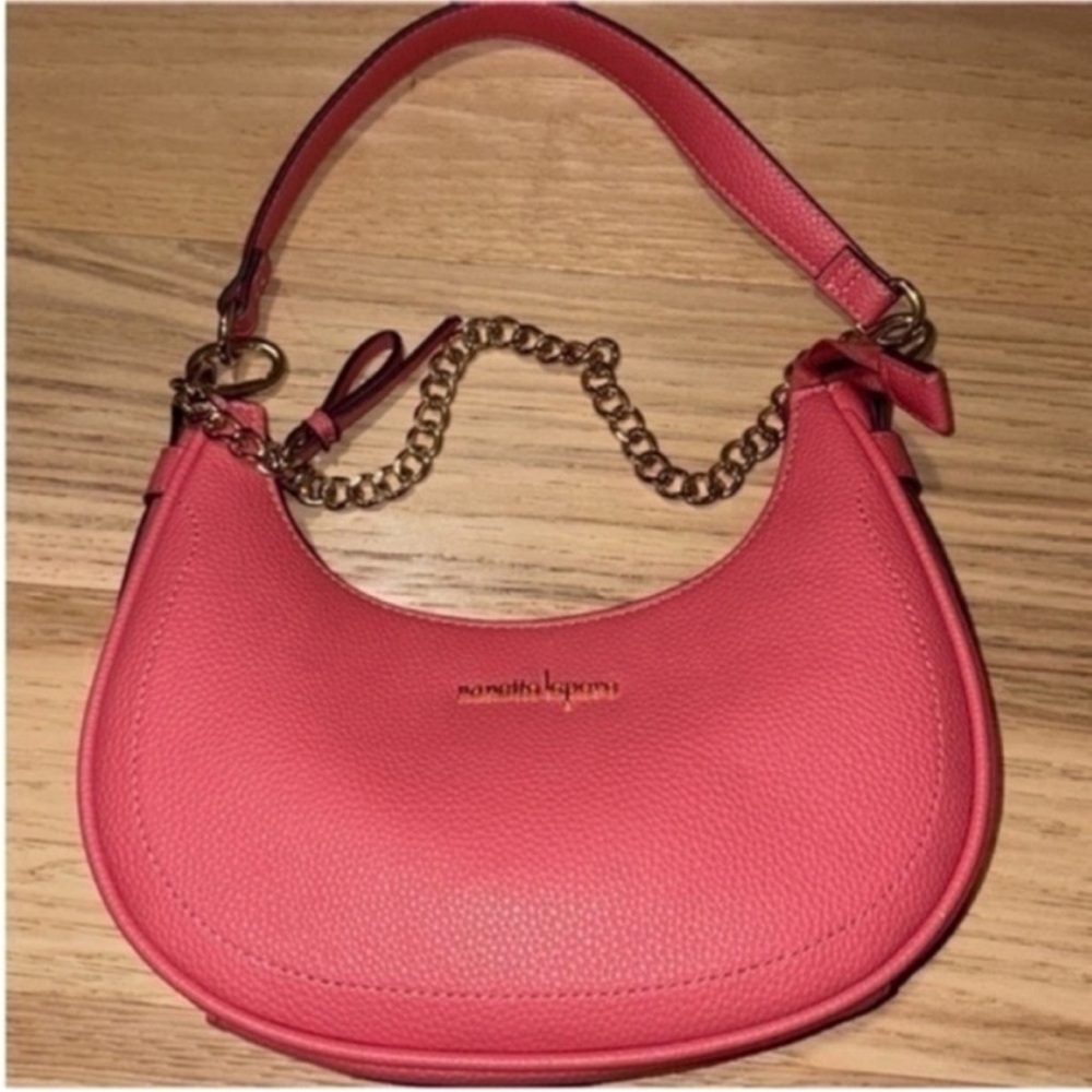 Nanette Lepore Coral Shoulder Bag with Gold Chain